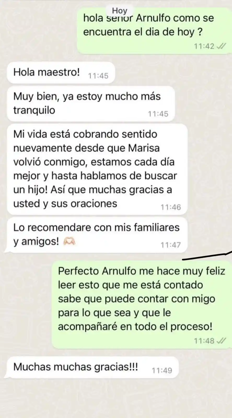 Testimonio de amarres de amor efectivos y retorno de pareja exitoso