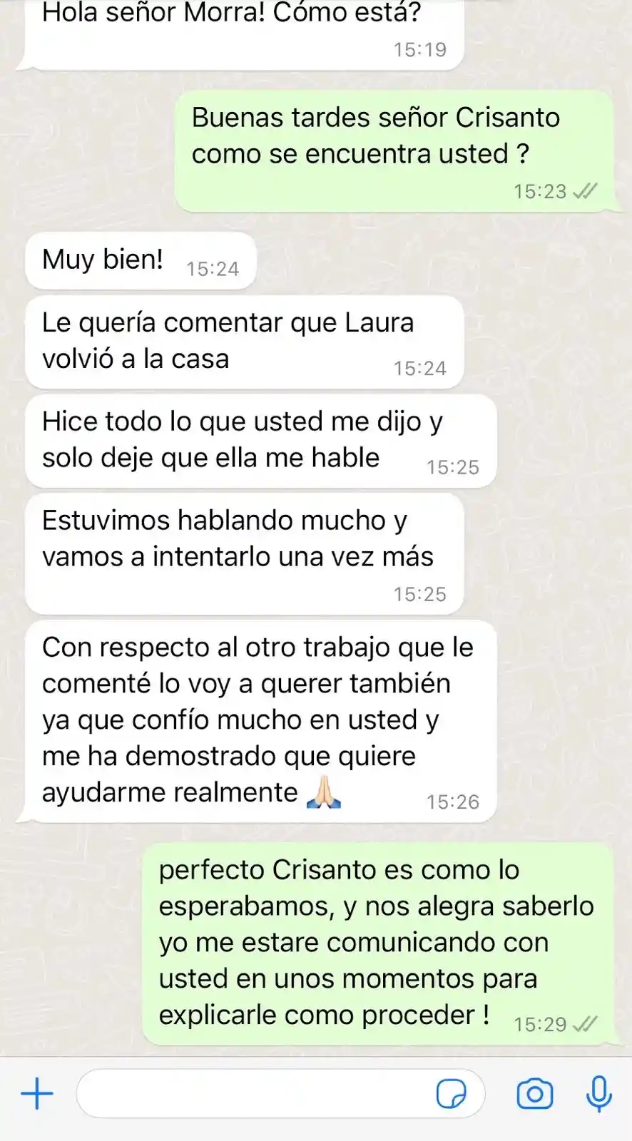 Agradecimiento por hechizos de amor y endulzamiento para que me busque